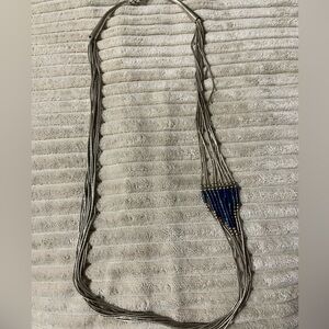 Navajo sterling silver, turquoise and lapis lazuli necklace